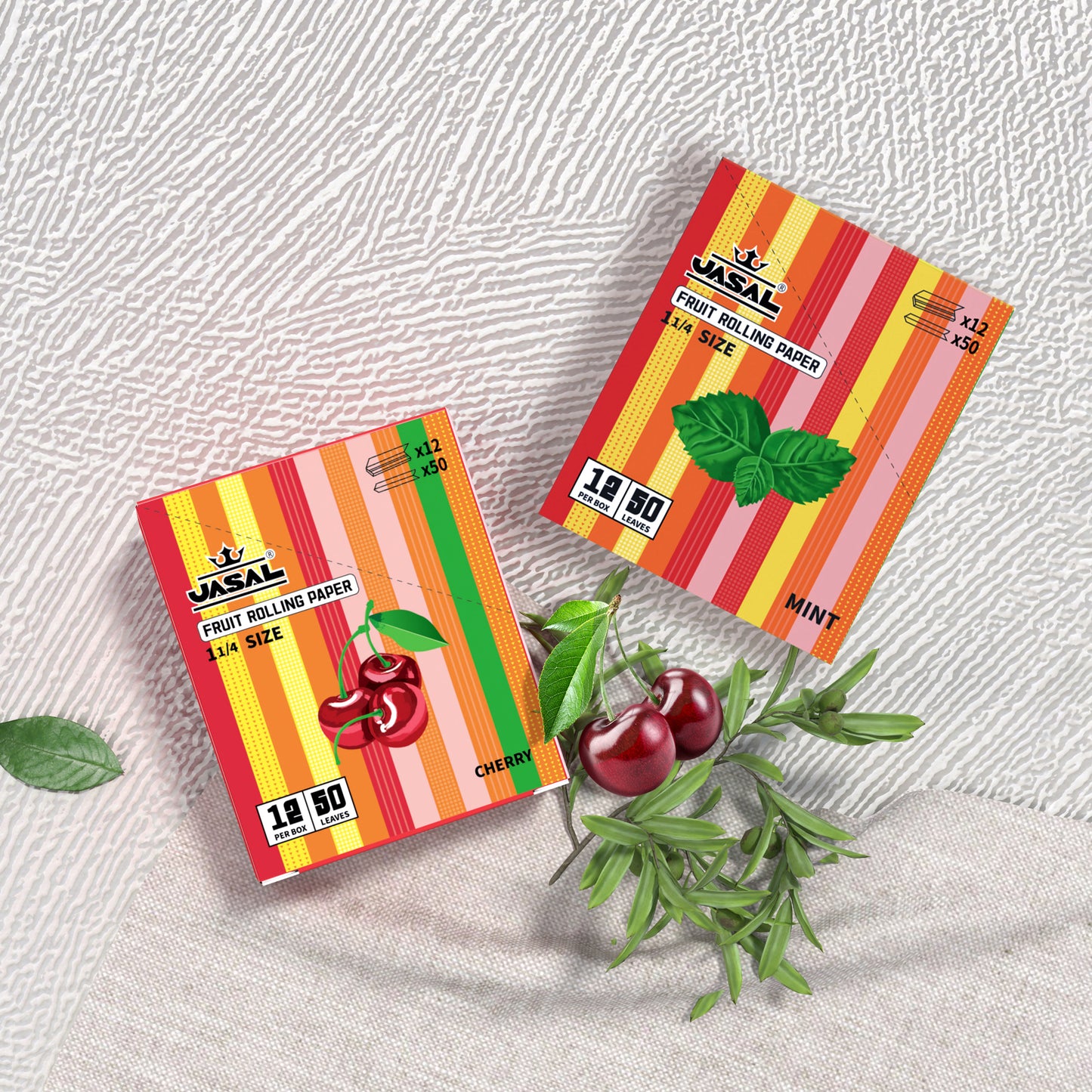 UASAL Fruit Flavor 1¼ Rolling Papers -12 Packs 78mm Rolling Papers (50 Leaves in Pack) 600 Total,Strawberry