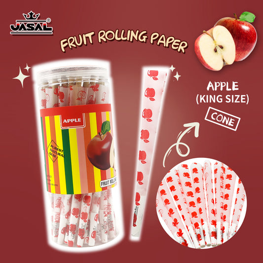 UASAL 48 Cone Apple Fruit Flavor Kingsize Cones Smoking Rolled 108MM Rolling Paper with Tips & Packing Tubes Included