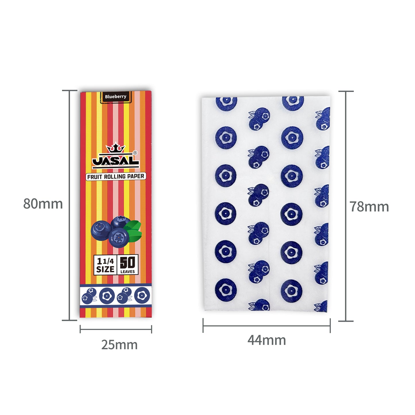 UASAL Fruit Flavor 1¼ Rolling Papers -12 Packs 78mm Rolling Papers (50 Leaves in Pack) 600 Total,Strawberry