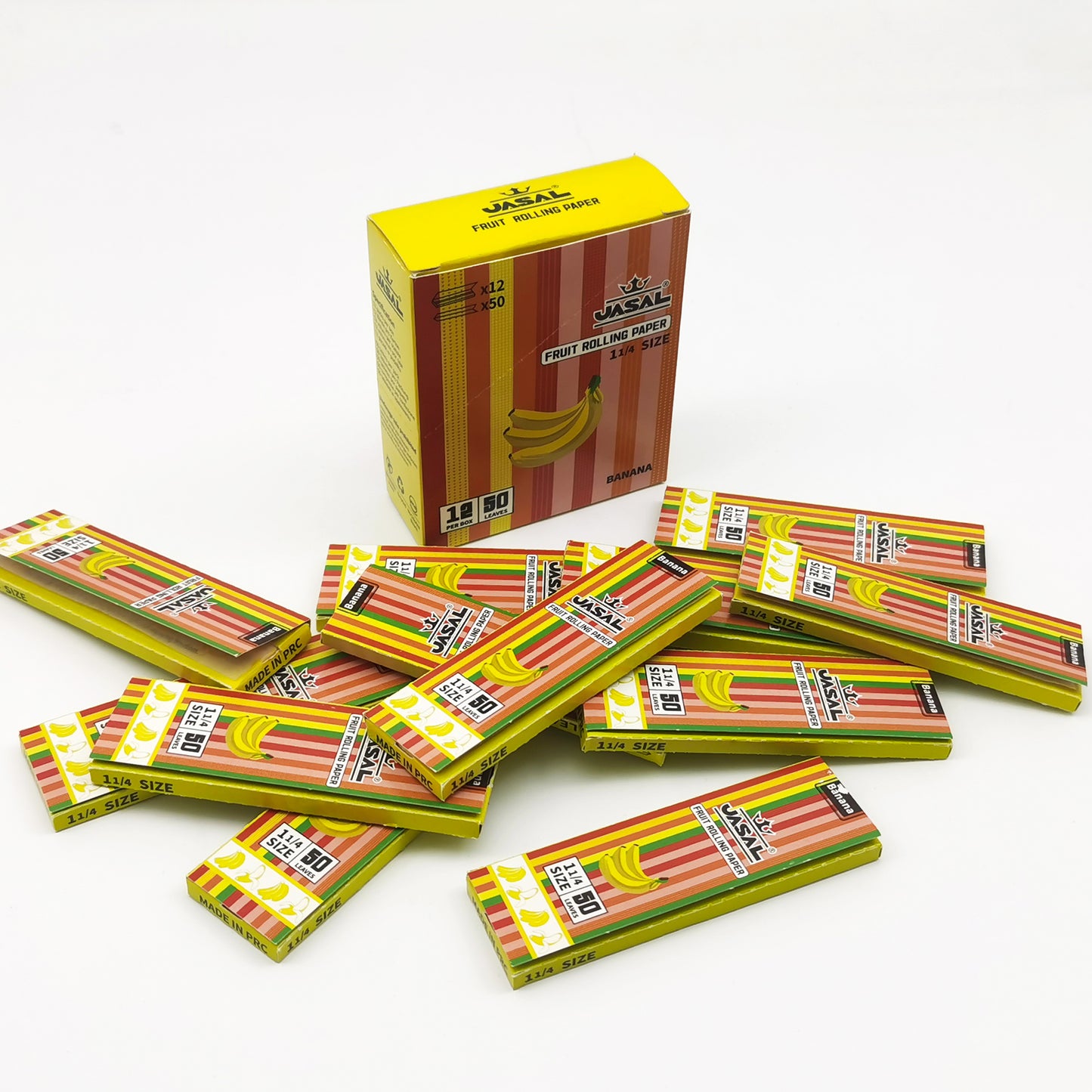 UASAL Fruit Flavor 1¼ Rolling Papers -12 Packs 78mam Rolling Papers (50 Leaves in Pack) 600 Total,Banana