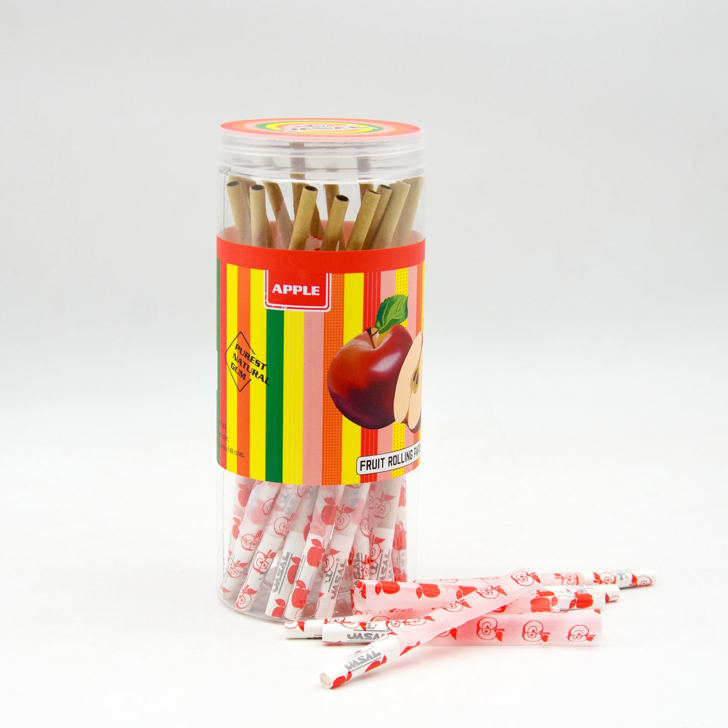 UASAL 48 Cone Apple Fruit Flavor 1¼ Cones Smoking Rolled 84MM Rolling Paper with Tips & Packing Tubes Included