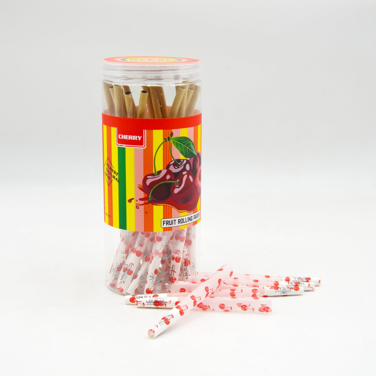 UASAL 48 Cone Cherry Fruit Flavor 1¼ Cones Smoking Rolled 84MM Rolling Paper with Tips & Packing Tubes Included