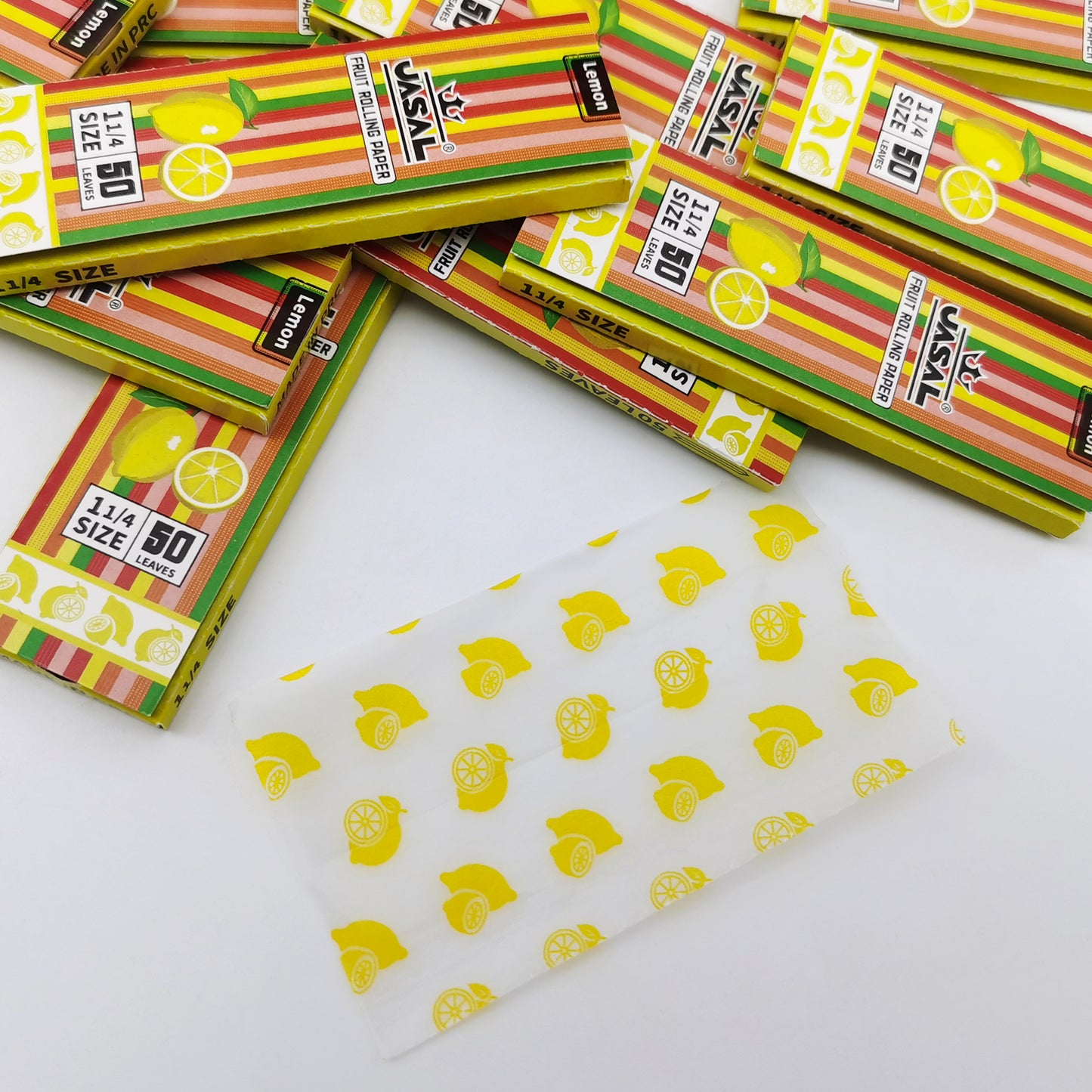 UASAL Fruit Flavor 1¼ Rolling Papers -12 Packs 78mam Rolling Papers (50 Leaves in Pack) 600 Total,Lemon