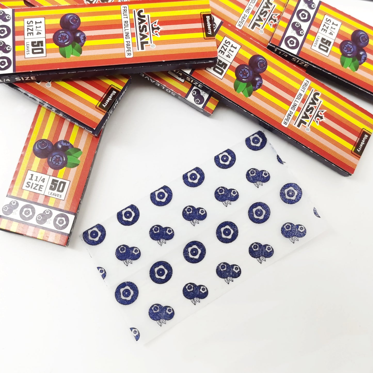 UASAL Fruit Flavor 1¼ Rolling Papers -12 Packs 78mam Rolling Papers (50 Leaves in Pack) 600 Total,Blueberry