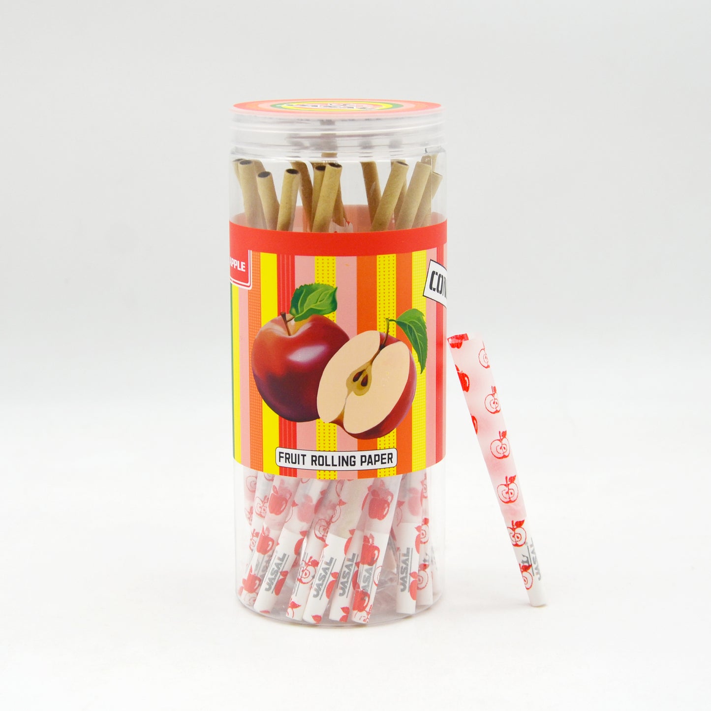 UASAL 48 Cone Apple Fruit Flavor 1¼ Cones Smoking Rolled 84MM Rolling Paper with Tips & Packing Tubes Included