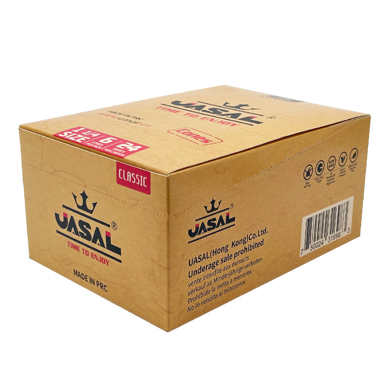 UASAL 24 Pack Classic 1¼ Cones (6 Cones in Pack)Smoking Rolled Rolling Paper with Tips & Packing Tubes Included,144 Total